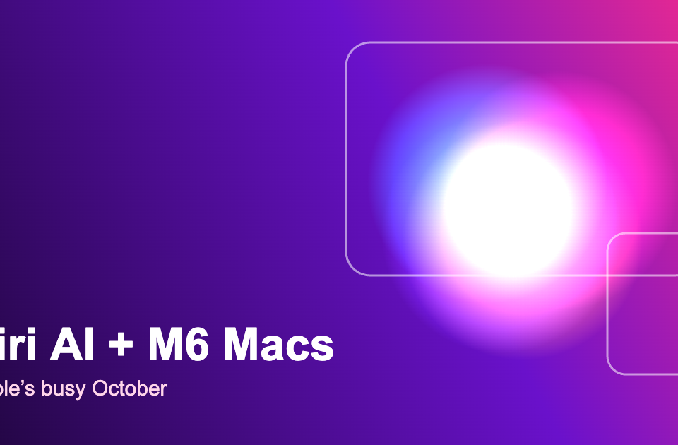 Glowing multicolour orb inside a device outline on a magenta and violet gradient