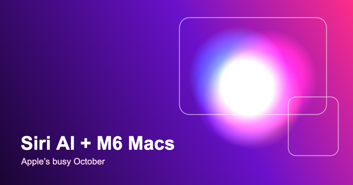 Glowing multicolour orb inside a device outline on a magenta and violet gradient